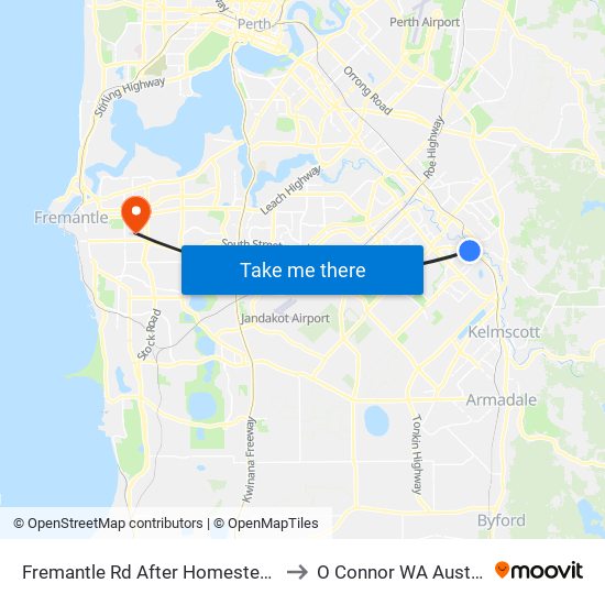 Fremantle Rd After Homestead Rd to O Connor WA Australia map