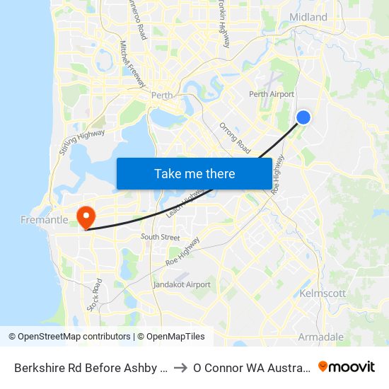 Berkshire Rd Before Ashby Cl to O Connor WA Australia map