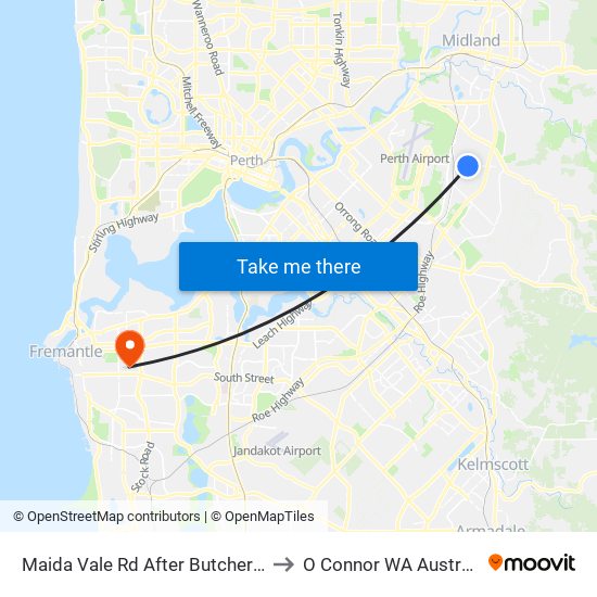 Maida Vale Rd After Butcher Rd to O Connor WA Australia map