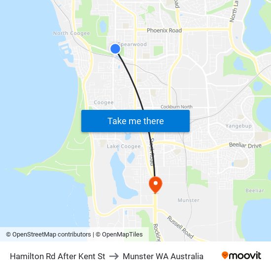 Hamilton Rd After Kent St to Munster WA Australia map