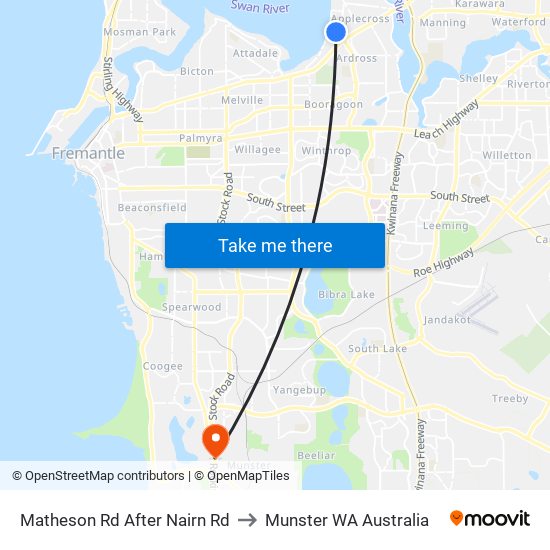 Matheson Rd After Nairn Rd to Munster WA Australia map