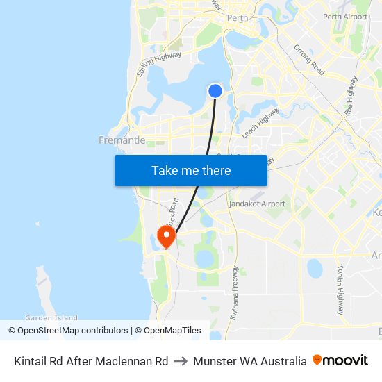 Kintail Rd After Maclennan Rd to Munster WA Australia map