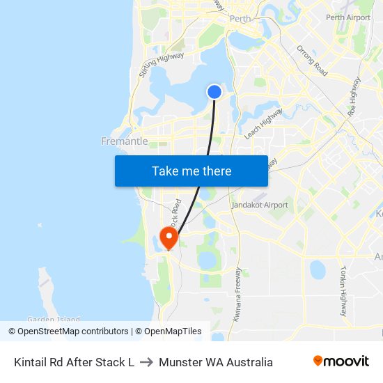 Kintail Rd After Stack L to Munster WA Australia map