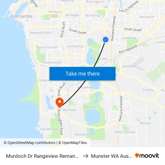 Murdoch Dr Rangeview Remand Centre to Munster WA Australia map