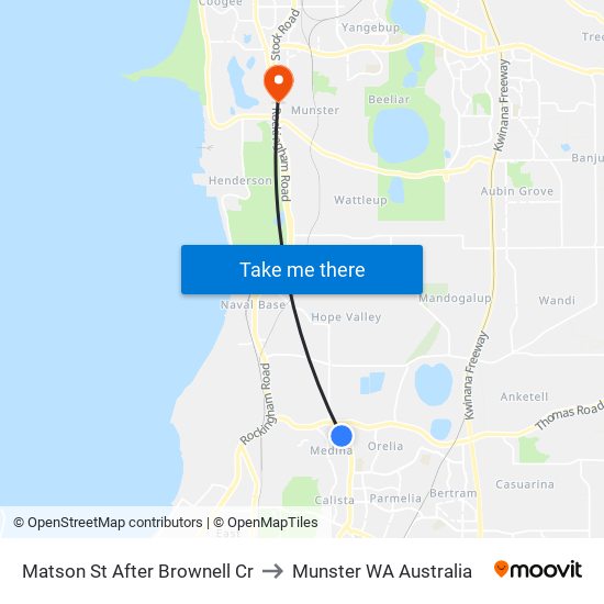 Matson St After Brownell Cr to Munster WA Australia map