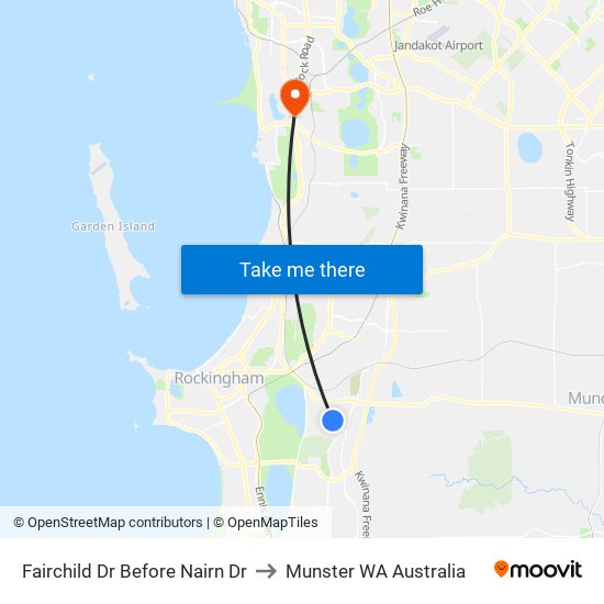 Fairchild Dr Before Nairn Dr to Munster WA Australia map