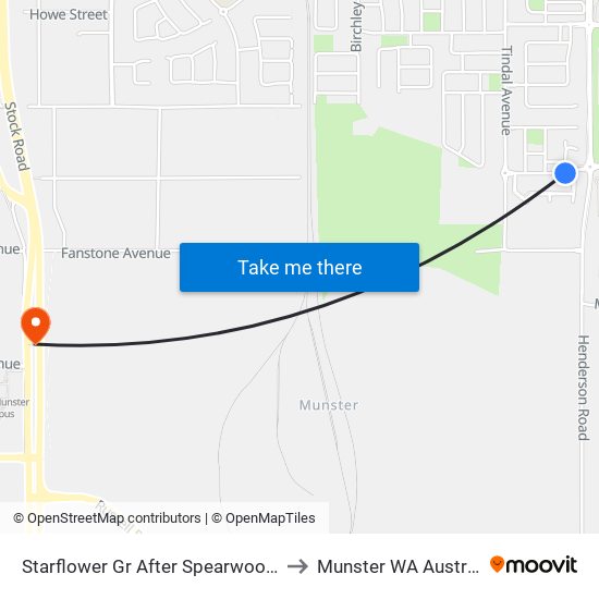 Starflower Gr After Spearwood Av to Munster WA Australia map