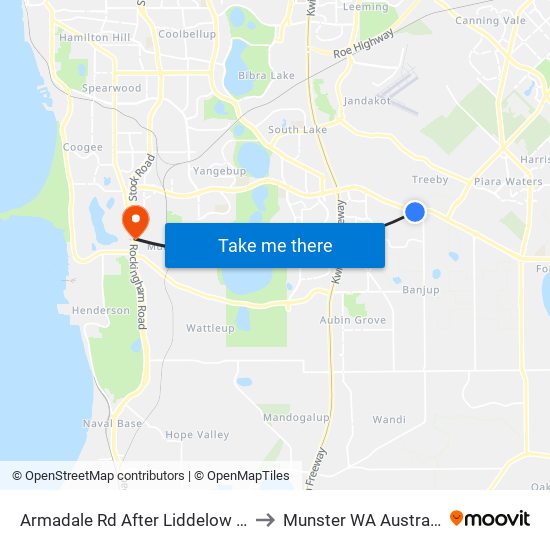 Armadale Rd After Liddelow Rd to Munster WA Australia map
