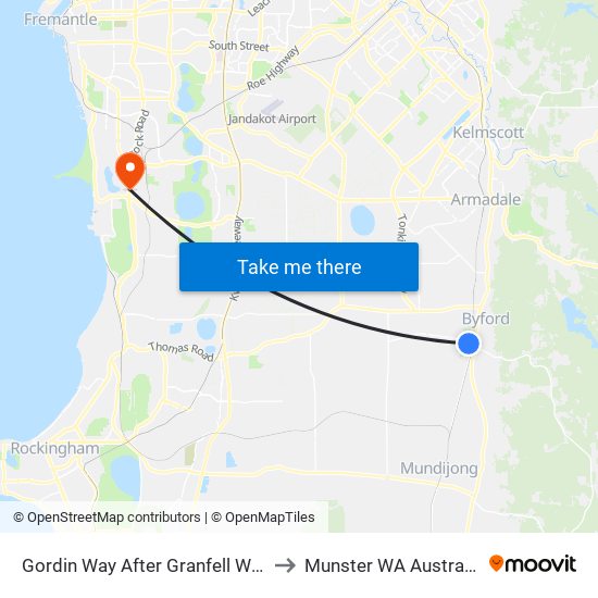 Gordin Way After Granfell Way to Munster WA Australia map