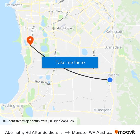 Abernethy Rd After Soldiers Rd to Munster WA Australia map
