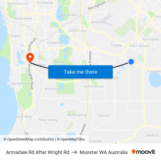 Armadale Rd After Wright Rd to Munster WA Australia map