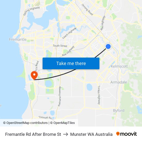 Fremantle Rd After Brome St to Munster WA Australia map