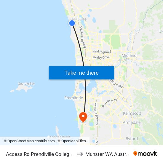 Access Rd Prendiville College S1 to Munster WA Australia map