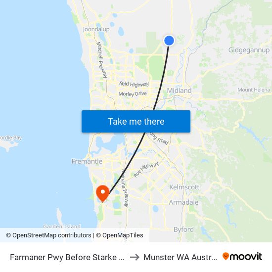 Farmaner Pwy Before Starke Turn to Munster WA Australia map