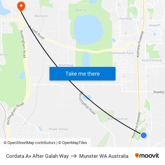 Cordata Av After Galah Way to Munster WA Australia map