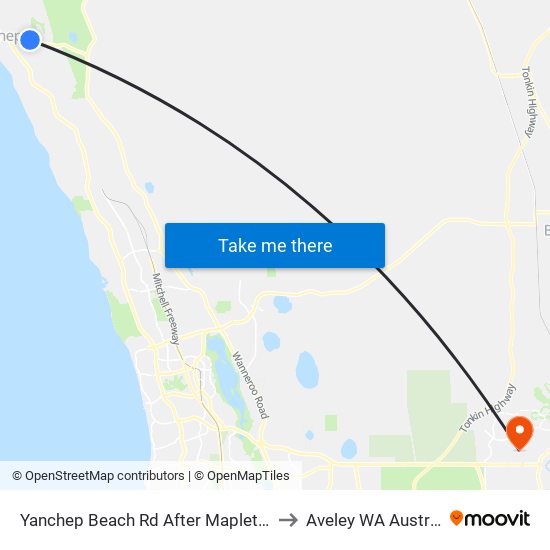 Yanchep Beach Rd After Mapleton Dr to Aveley WA Australia map