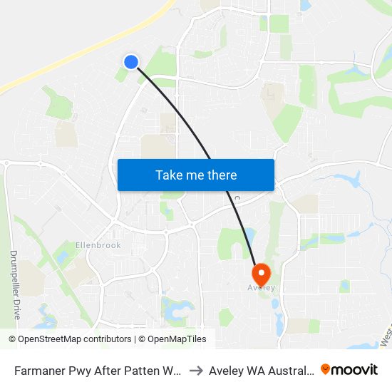 Farmaner Pwy After Patten Way to Aveley WA Australia map