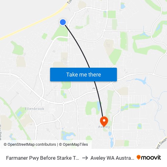 Farmaner Pwy Before Starke Turn to Aveley WA Australia map