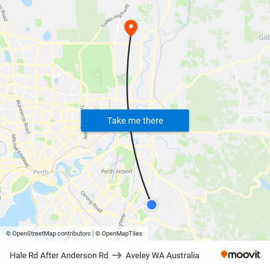 Hale Rd After Anderson Rd to Aveley WA Australia map
