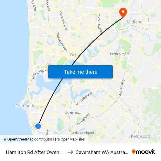 Hamilton Rd After Owen Rd to Caversham WA Australia map