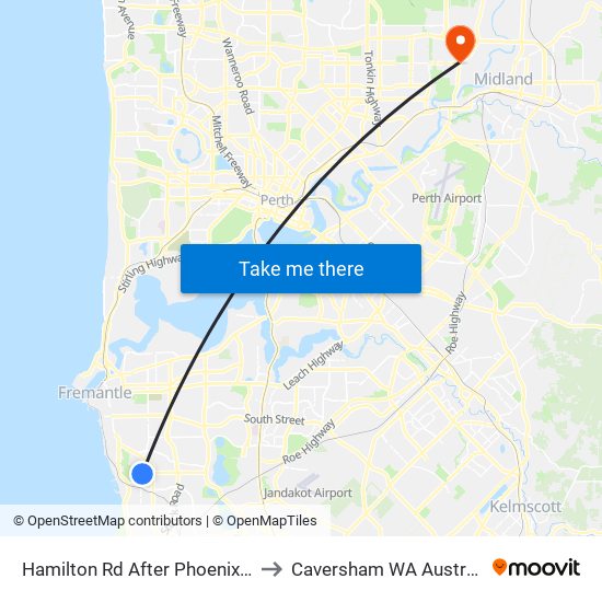 Hamilton Rd After Phoenix Rd to Caversham WA Australia map