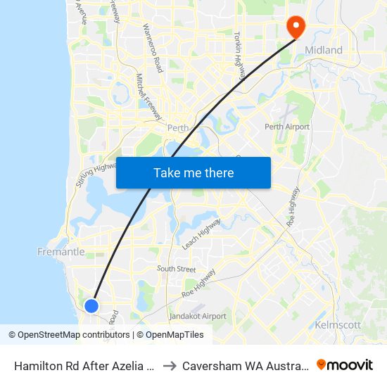 Hamilton Rd After Azelia Rd to Caversham WA Australia map