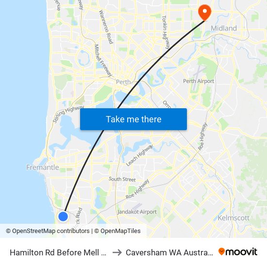 Hamilton Rd Before Mell Rd to Caversham WA Australia map