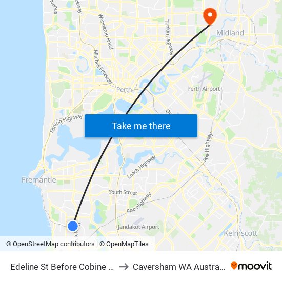 Edeline St Before Cobine St to Caversham WA Australia map