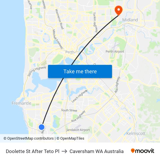 Doolette St After Teto Pl to Caversham WA Australia map