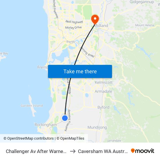 Challenger Av After Warner Rd to Caversham WA Australia map