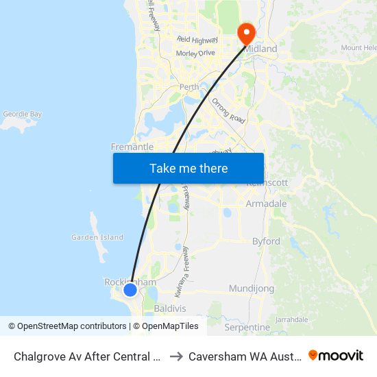 Chalgrove Av After Central Prom to Caversham WA Australia map
