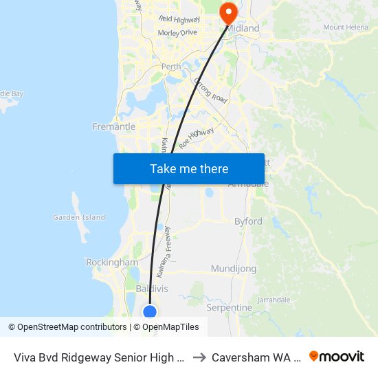 Viva Bvd Ridgeway Senior High School Stand 4 to Caversham WA Australia map