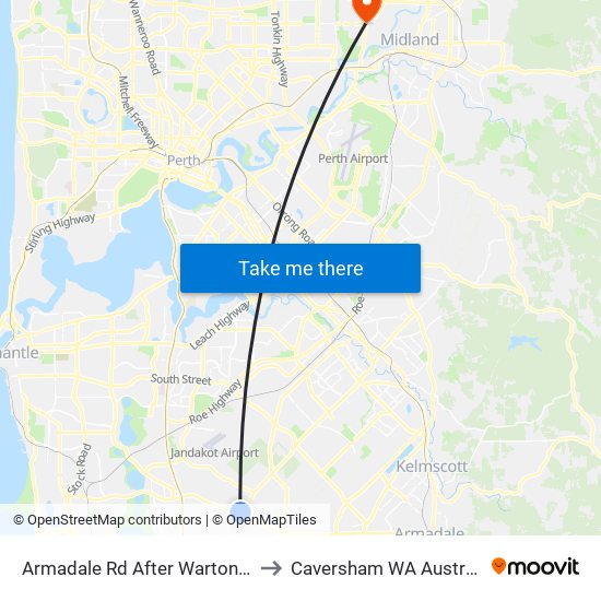 Armadale Rd After Warton Rd to Caversham WA Australia map