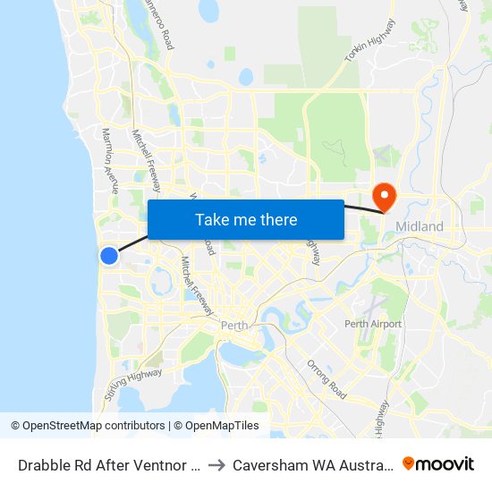 Drabble Rd After Ventnor St to Caversham WA Australia map