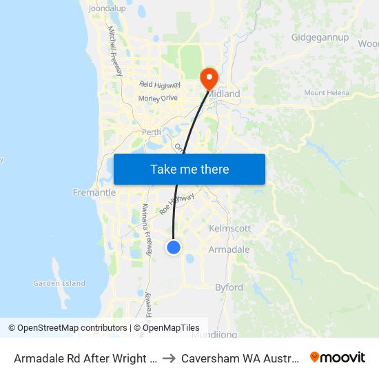 Armadale Rd After Wright Rd to Caversham WA Australia map