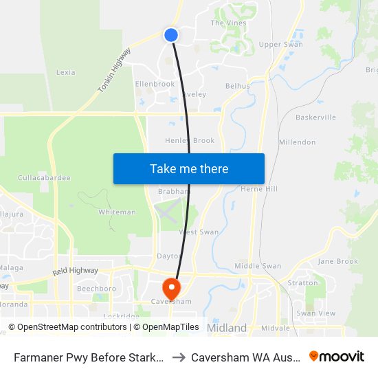 Farmaner Pwy Before Starke Turn to Caversham WA Australia map