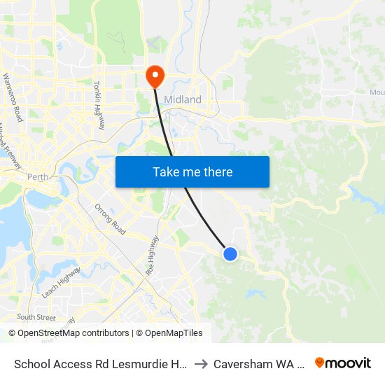School Access Rd Lesmurdie High School S2 to Caversham WA Australia map