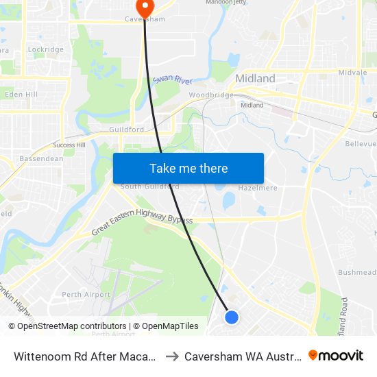 Wittenoom Rd After Macao Rd to Caversham WA Australia map