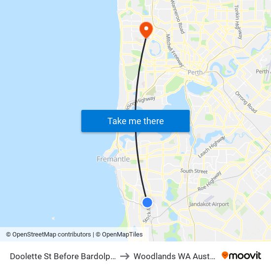 Doolette St Before Bardolph Rd to Woodlands WA Australia map