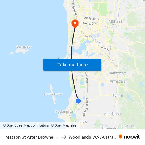 Matson St After Brownell Cr to Woodlands WA Australia map