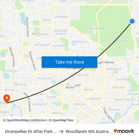 Drumpellier Dr After Park St to Woodlands WA Australia map