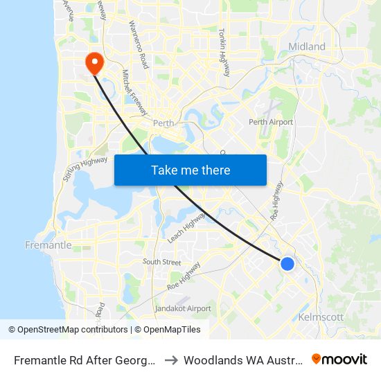 Fremantle Rd After George St to Woodlands WA Australia map