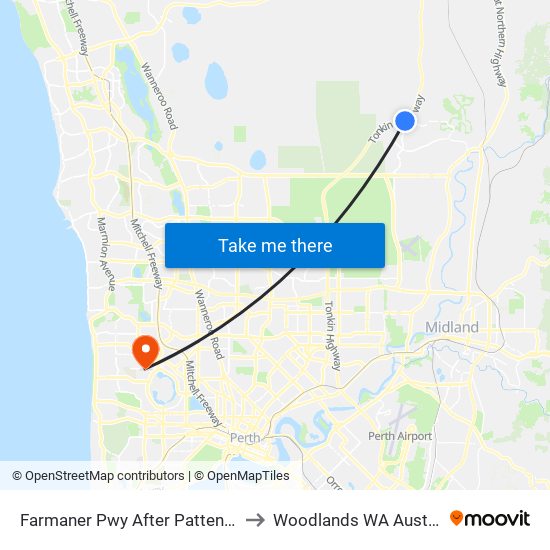 Farmaner Pwy After Patten Way to Woodlands WA Australia map