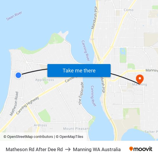 Matheson Rd After Dee Rd to Manning WA Australia map