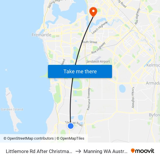 Littlemore Rd After Christmas Av to Manning WA Australia map