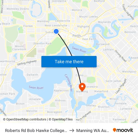 Roberts Rd Bob Hawke College Stand 1 to Manning WA Australia map