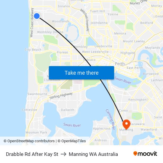 Drabble Rd After Kay St to Manning WA Australia map