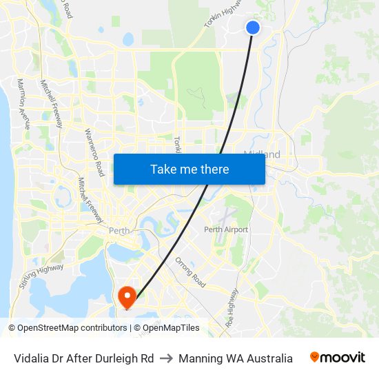 Vidalia Dr After Durleigh Rd to Manning WA Australia map