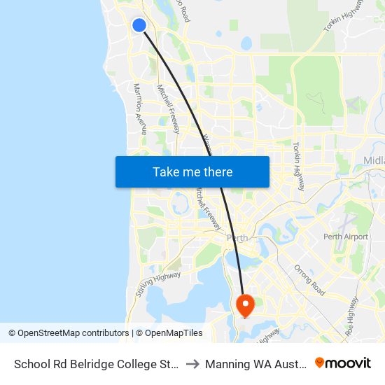 School Rd Belridge College Stand 3 to Manning WA Australia map