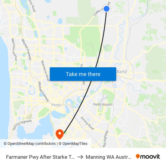 Farmaner Pwy After Starke Turn to Manning WA Australia map